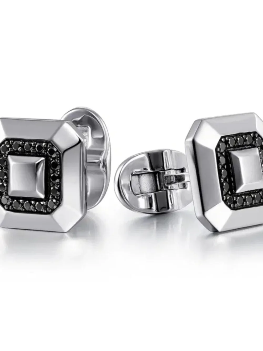 Gabriel & Co. 925 Sterling Silver Black Spinel Cufflinks